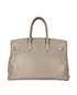 Birkin 35 In Gris Clemence Leather, back view